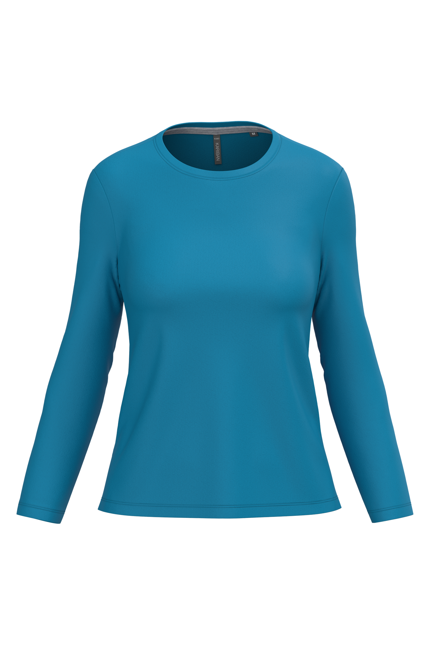T-shirt donna manica lunga girocollo (K383C-taglie-grandi)
