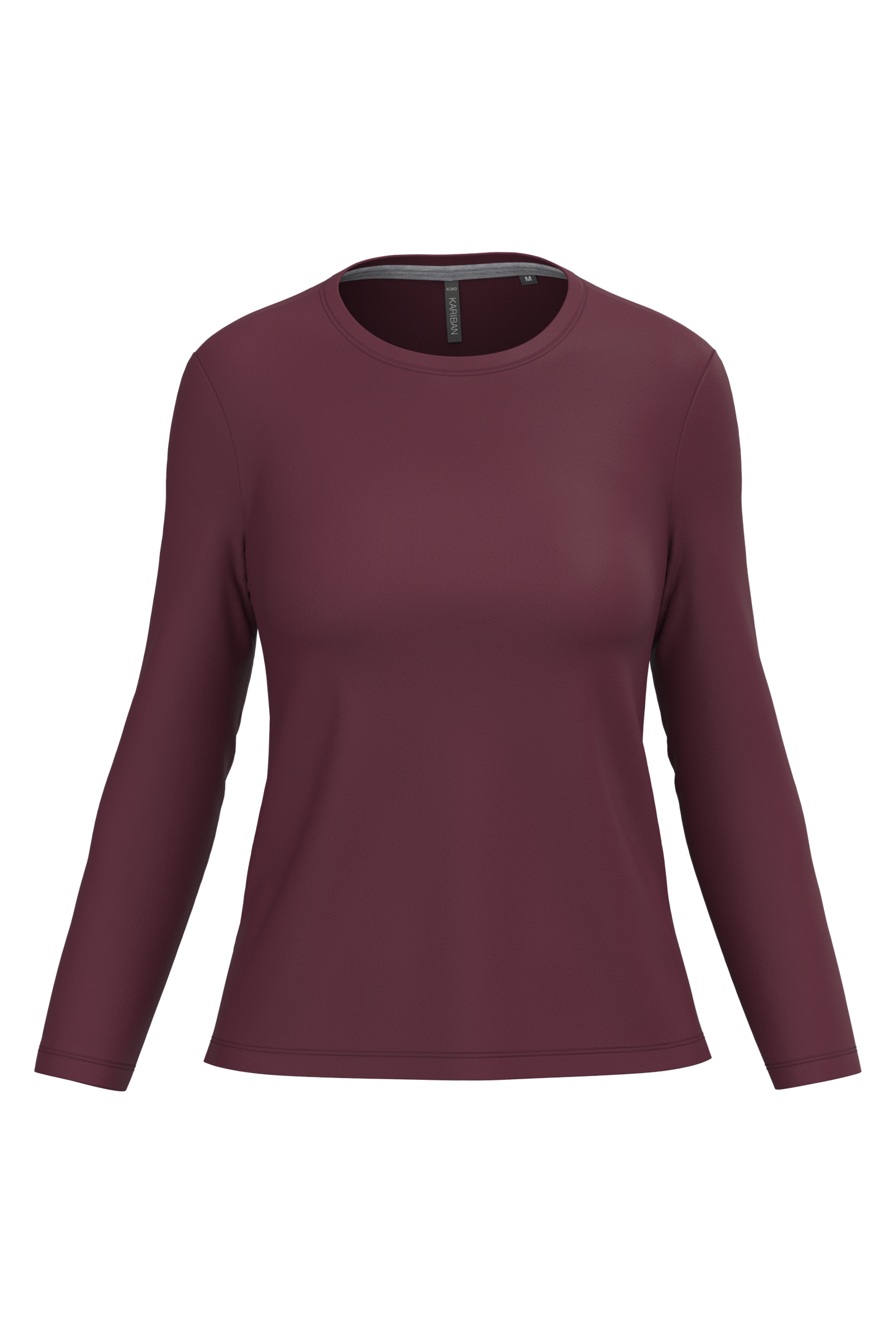 T-shirt donna manica lunga girocollo (K383C-taglie-grandi)