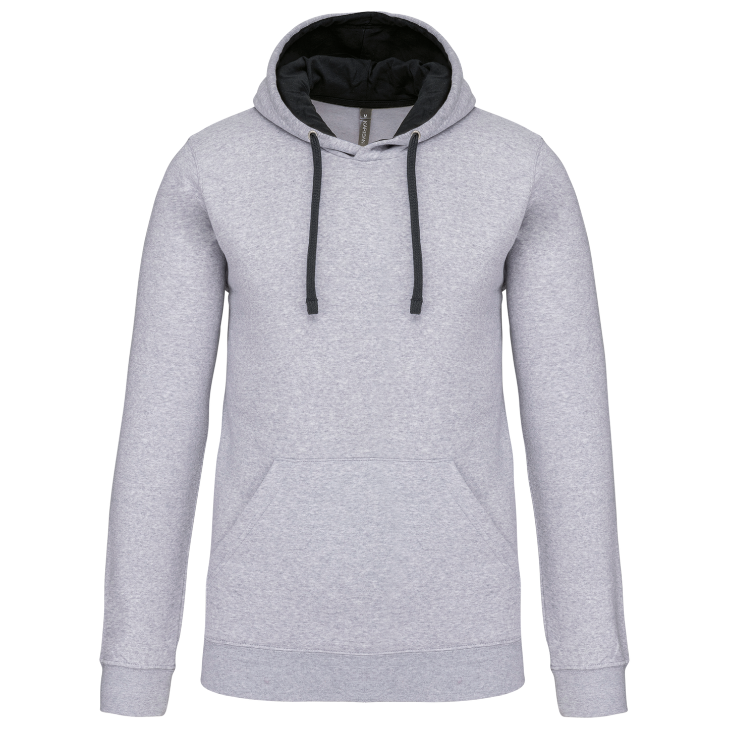 Felpa uomo con cappuccio a contrasto (K446-taglie-grandi)
