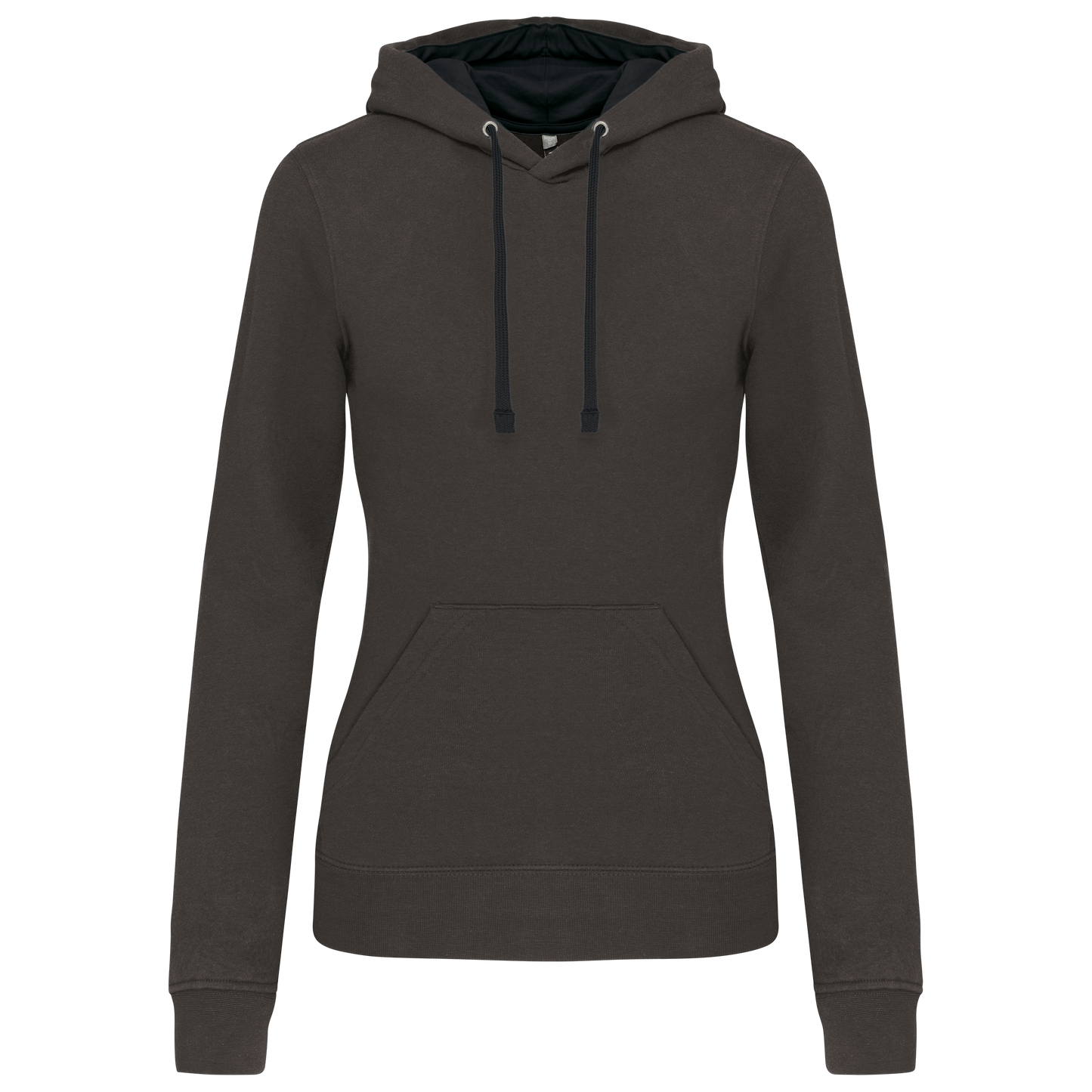 Felpa donna con cappuccio a contrasto (K465-taglie-grandi)