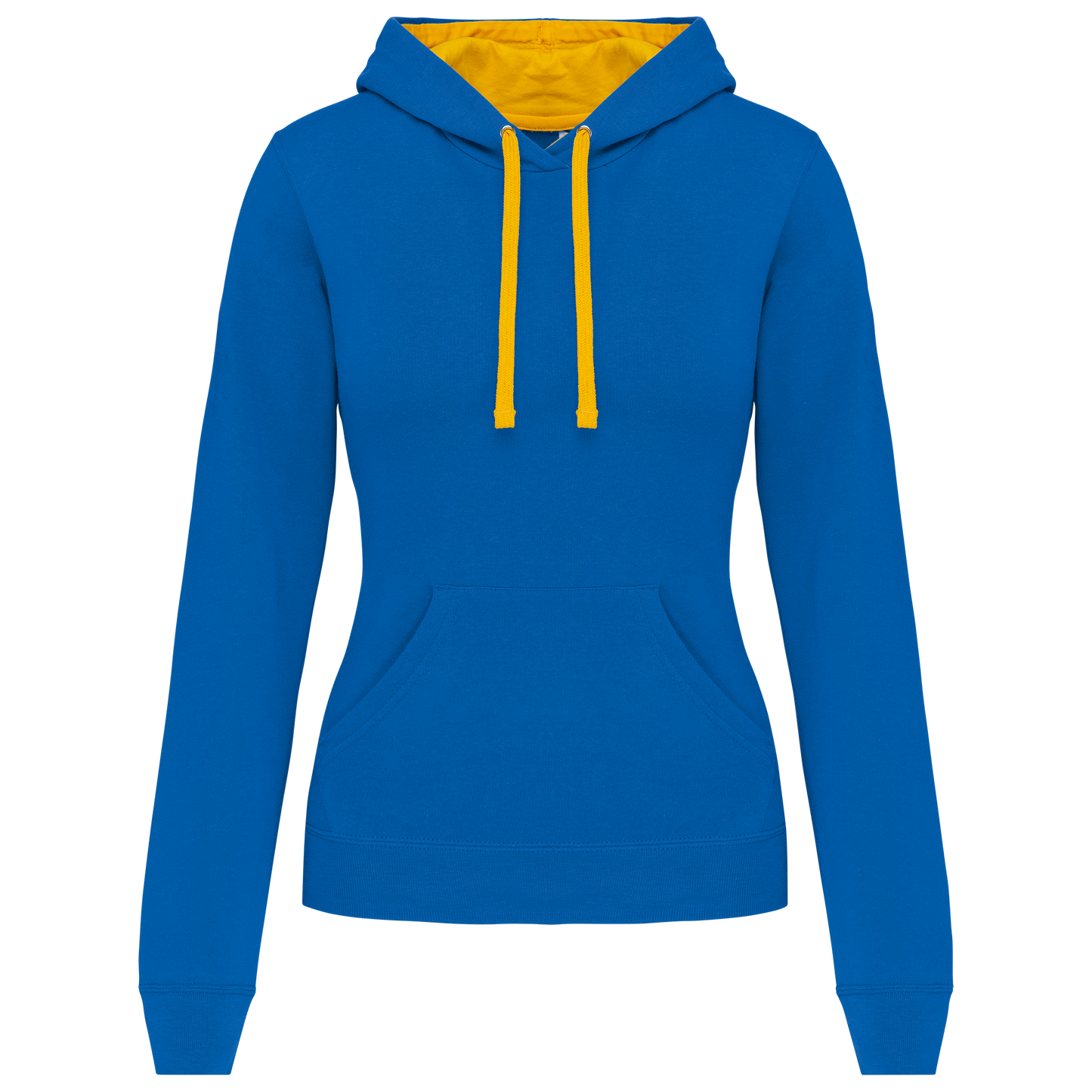 Felpa donna con cappuccio a contrasto (K465-taglie-grandi)