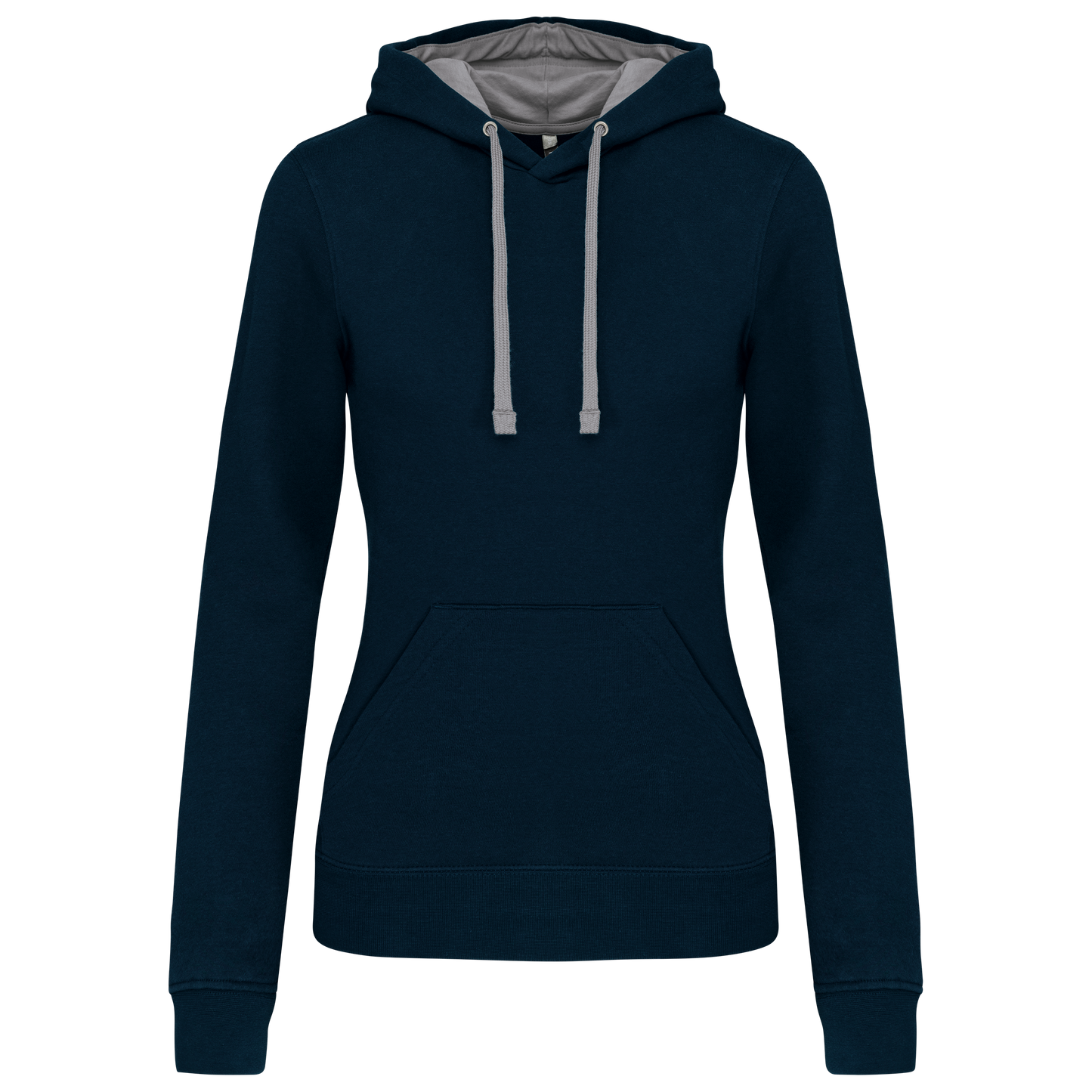 Felpa donna con cappuccio a contrasto (K465-taglie-grandi)