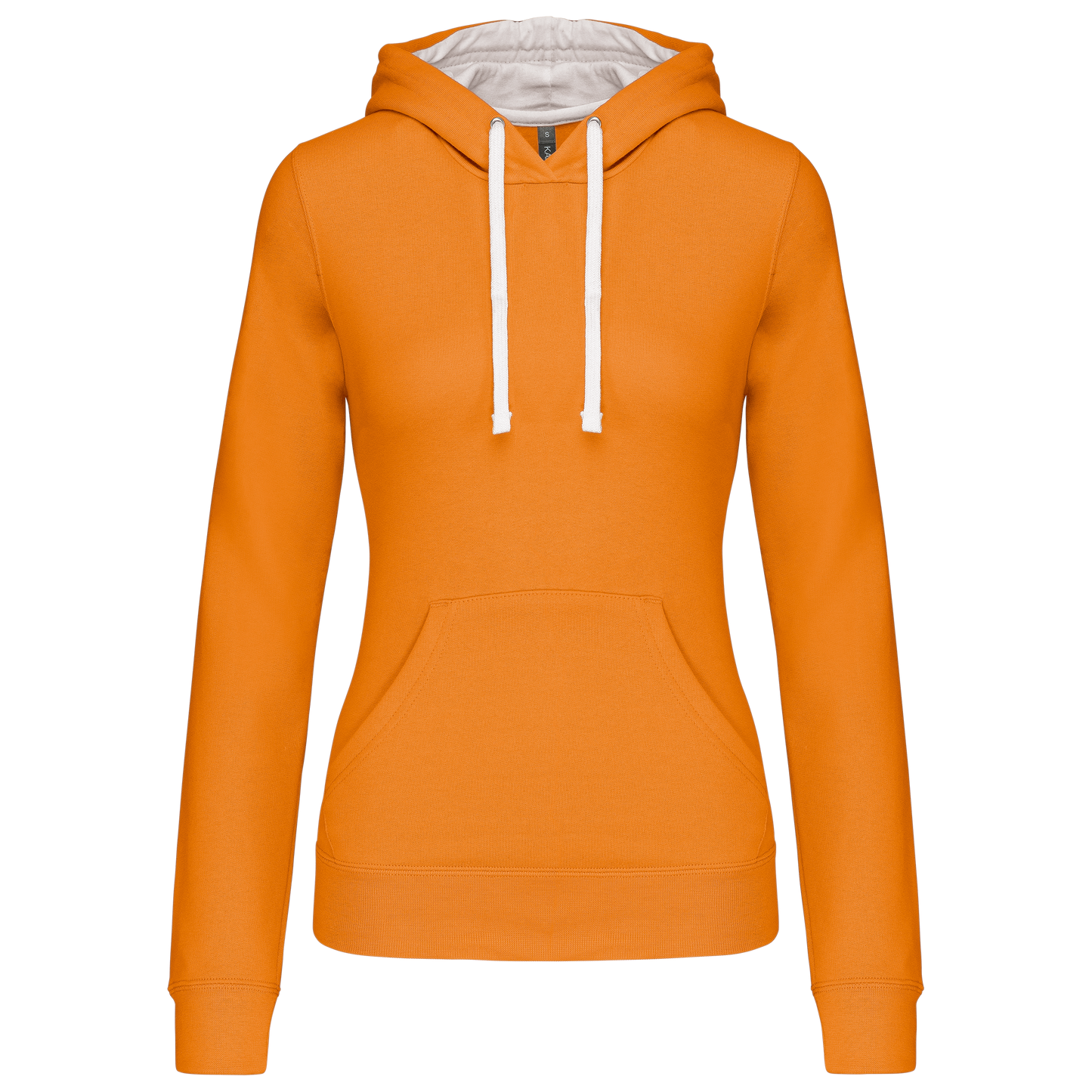 Felpa donna con cappuccio a contrasto (K465-taglie-grandi)