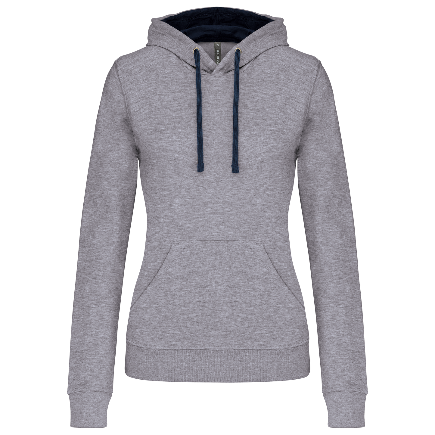 Felpa donna con cappuccio a contrasto (K465-taglie-grandi)