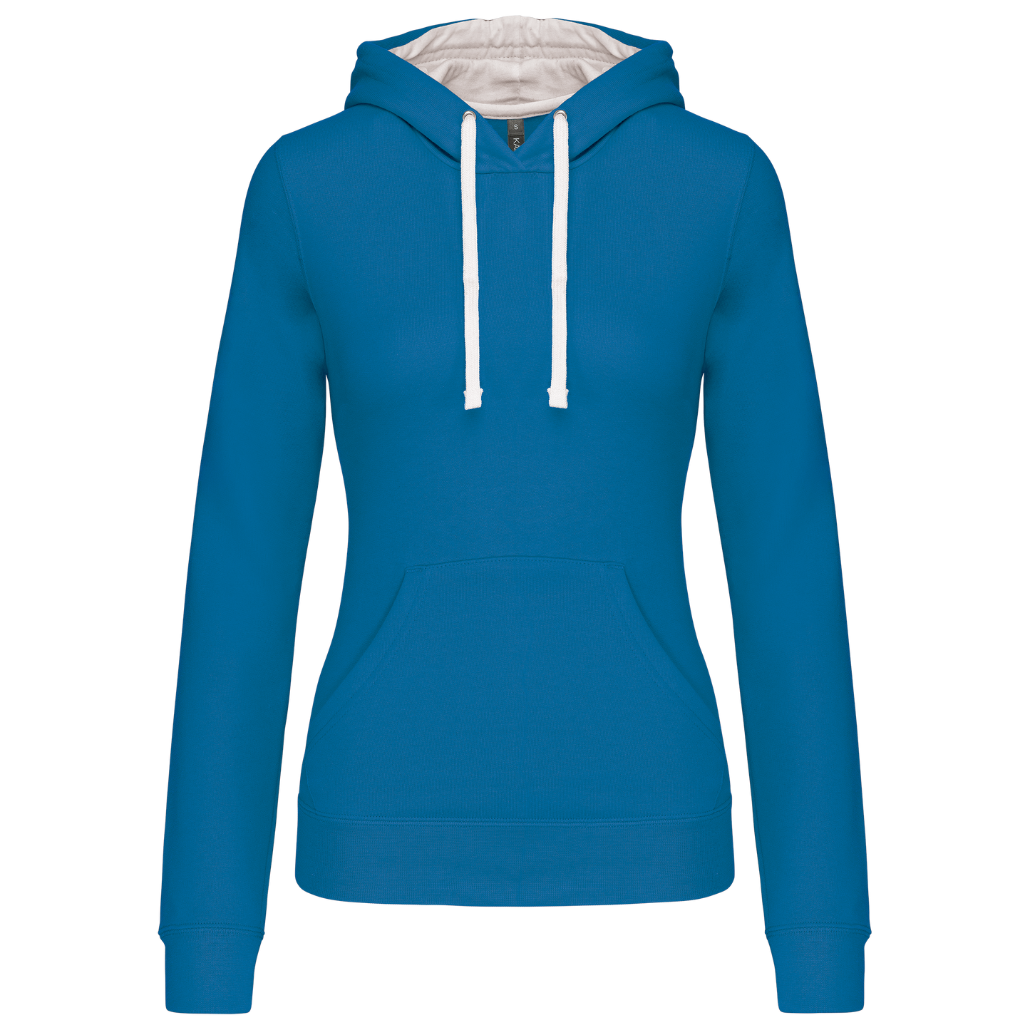 Felpa donna con cappuccio a contrasto (K465-taglie-grandi)