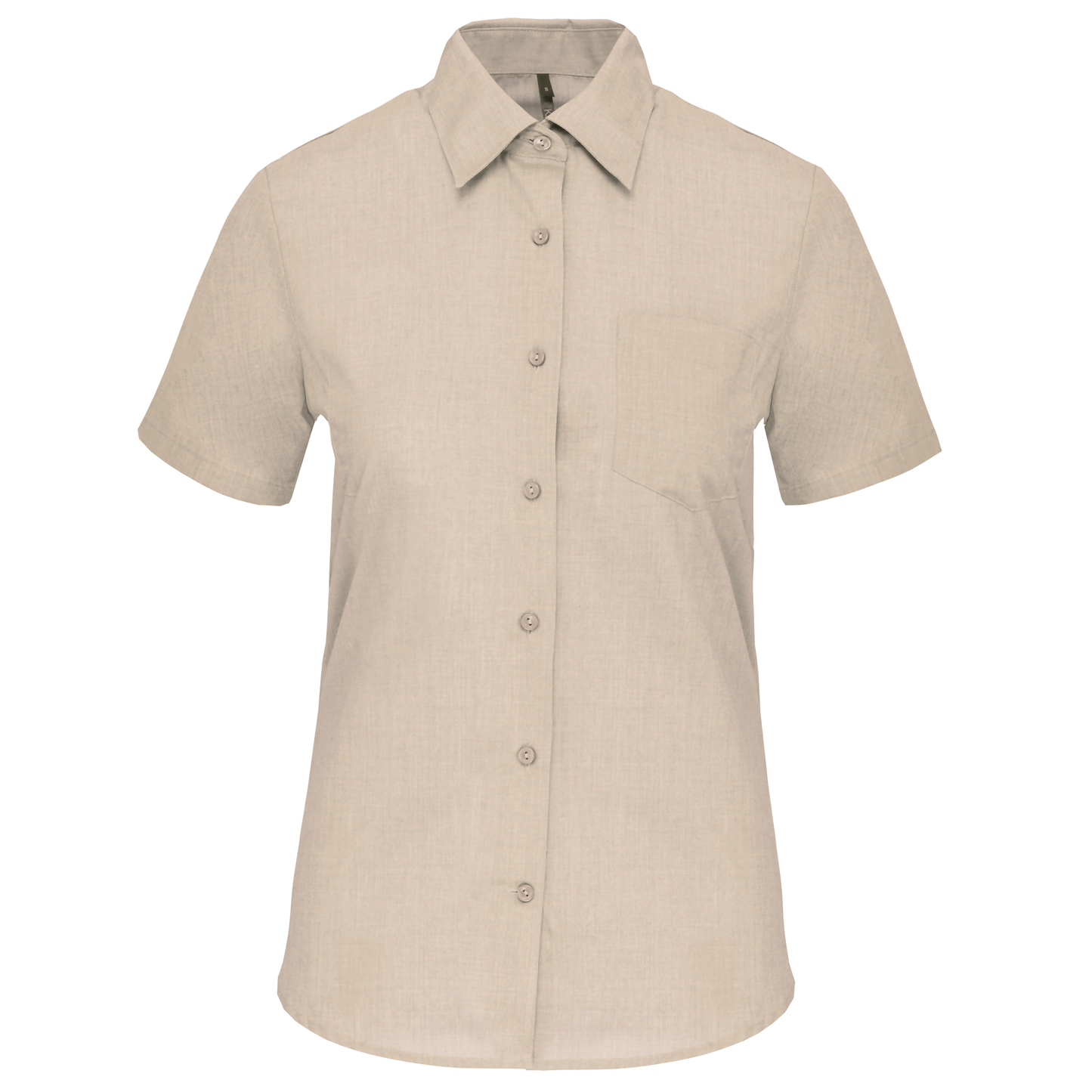 Camicia popeline policotone donna maniche corte facile da lavare (K548C-taglie-grandi)