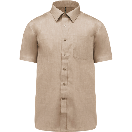 Camicia popeline policotone uomo maniche corte facile da lavare (K551C-taglie-standard)