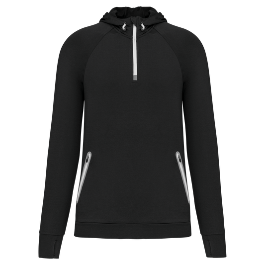 Felpa sportiva con cappuccio zip 1/4 unisex (PA360)