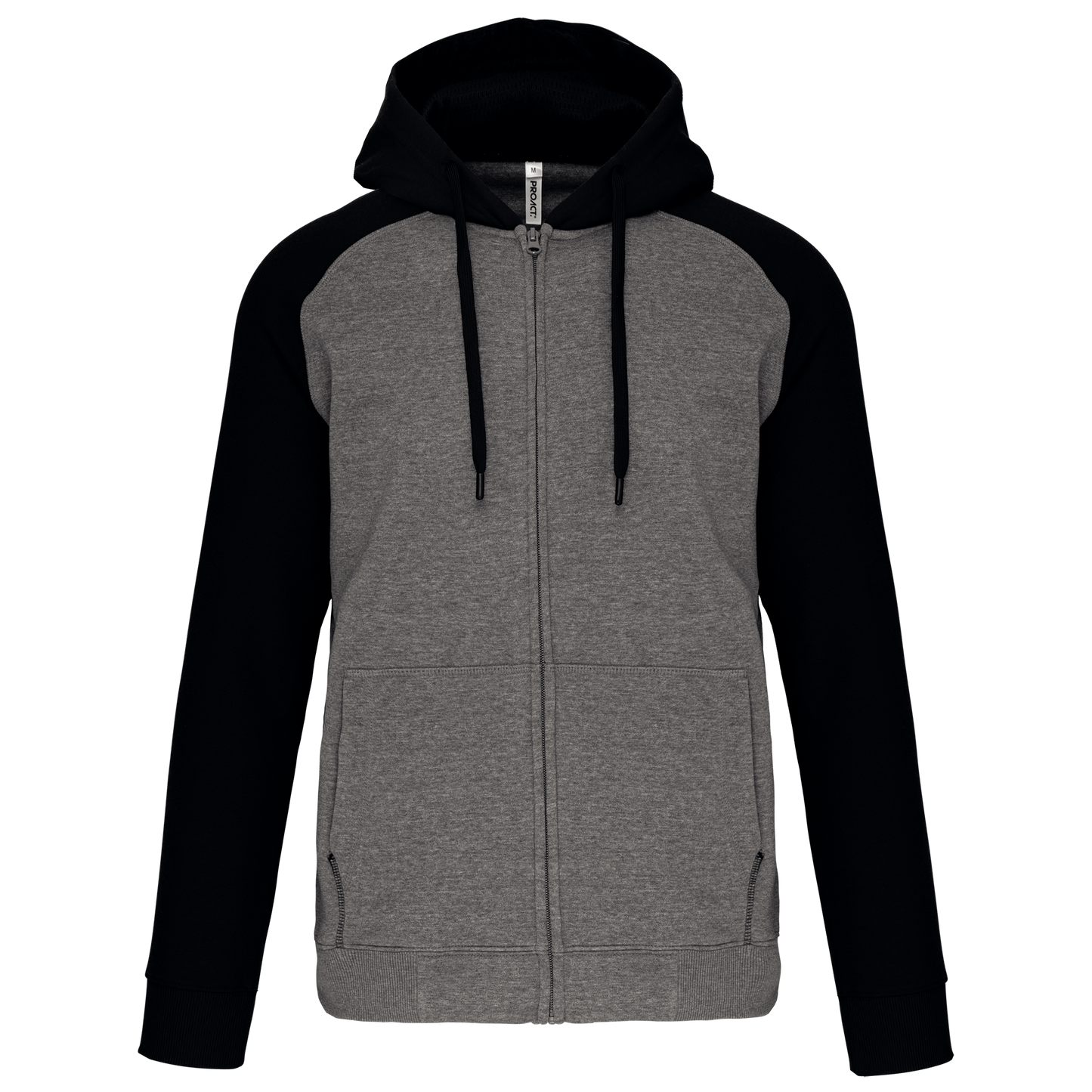 Giacca in felpa unisex con zip e cappuccio bicolore (PA380)