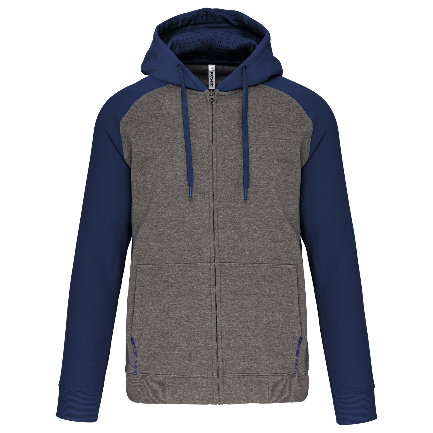 Giacca in felpa unisex con zip e cappuccio bicolore (PA380)