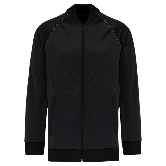 Giacca tuta unisex con zip e colletto rigato (PA384)