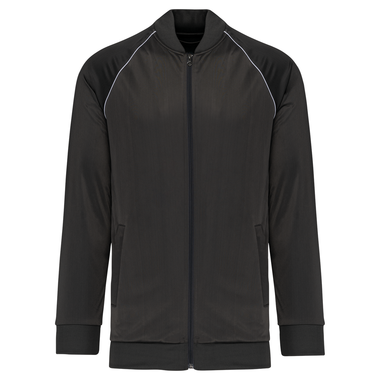 Giacca tuta unisex con zip e colletto rigato (PA384)