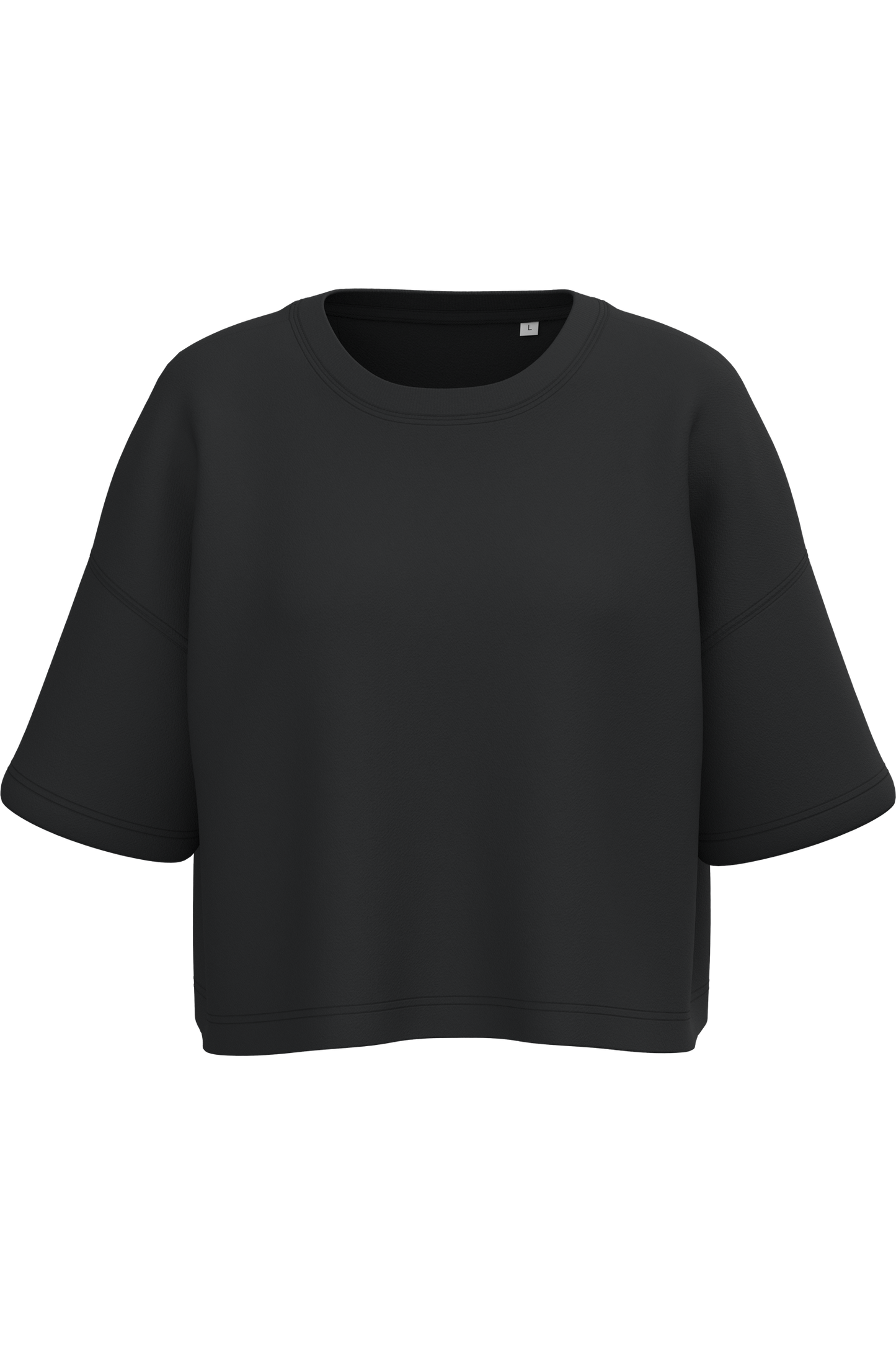 Felpa crop girocollo a maniche corte donna (PA394)