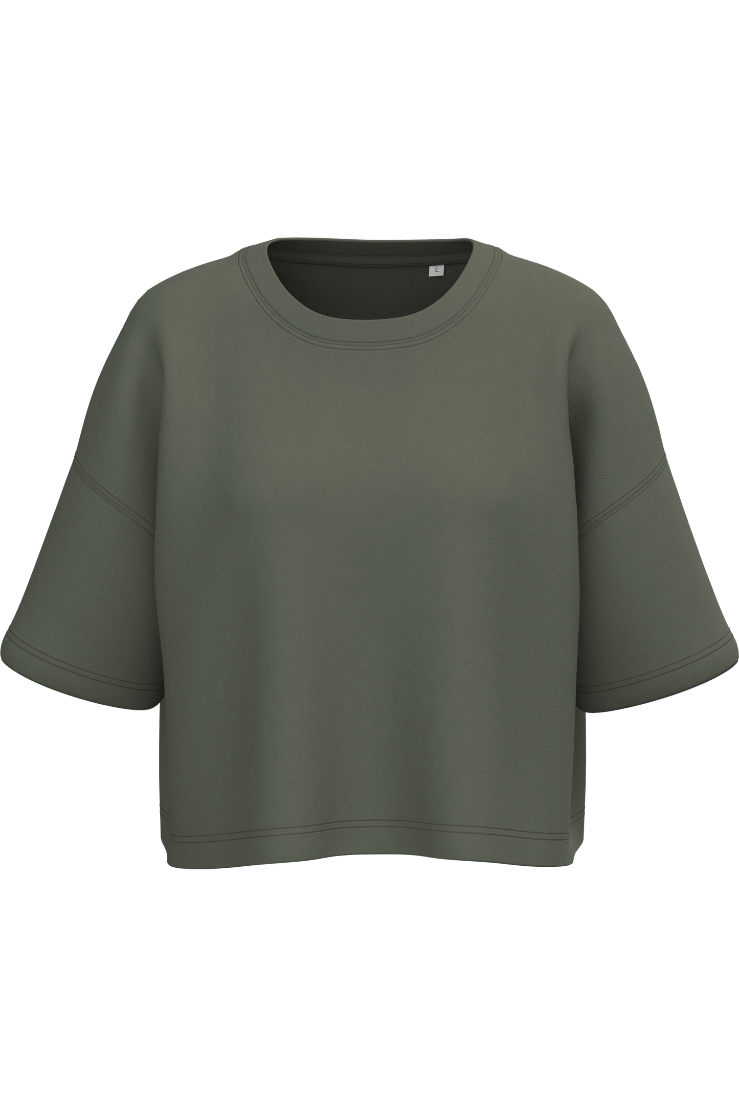 Felpa crop girocollo a maniche corte donna (PA394)