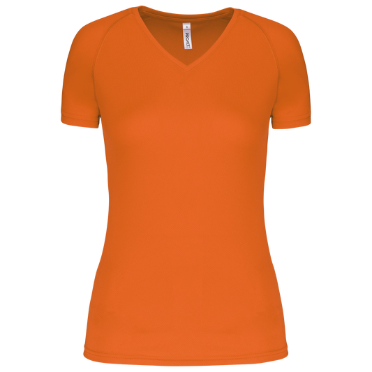 T-shirt donna sportiva a manica corta scollo a V (PA477CC)