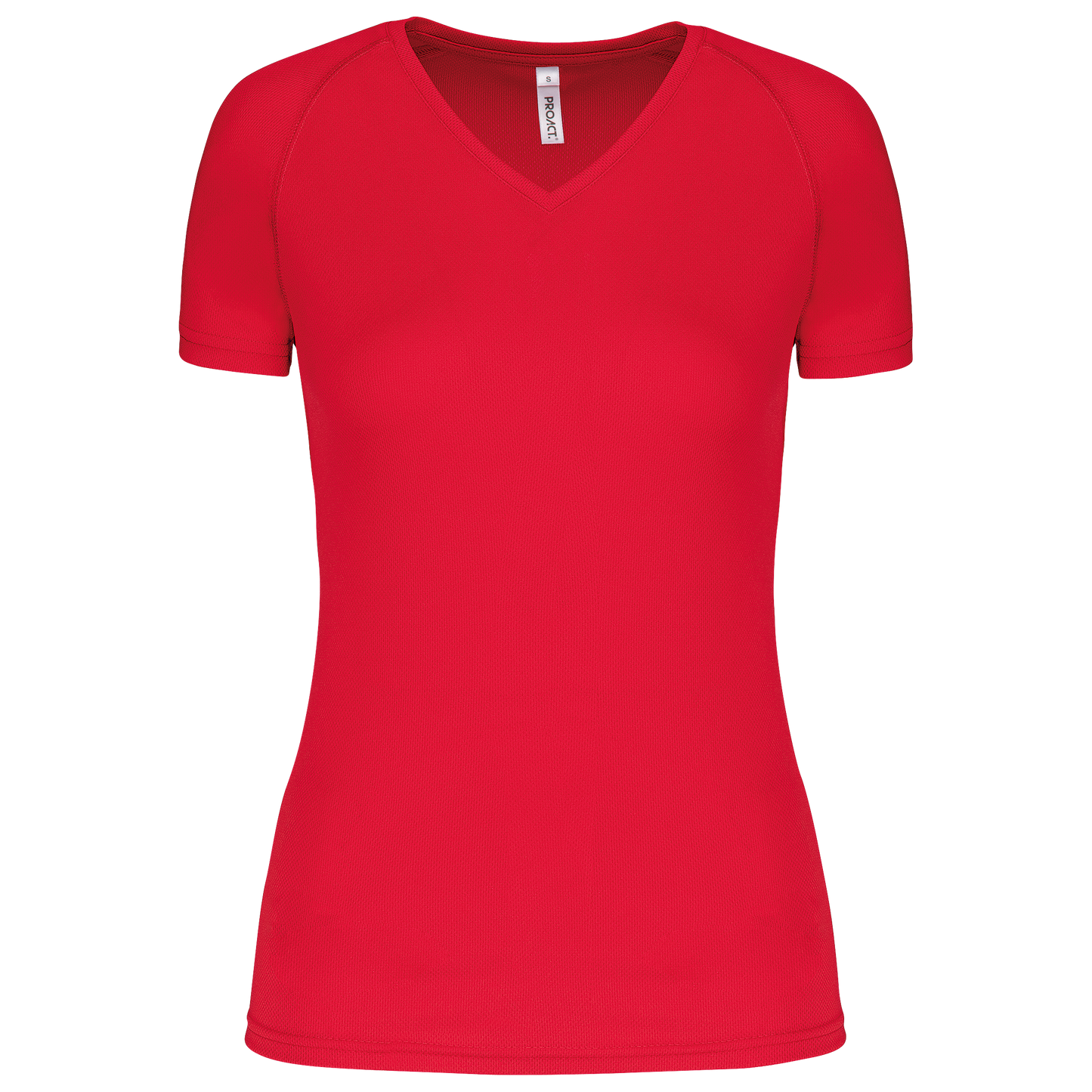 T-shirt donna sportiva a manica corta scollo a V (PA477)
