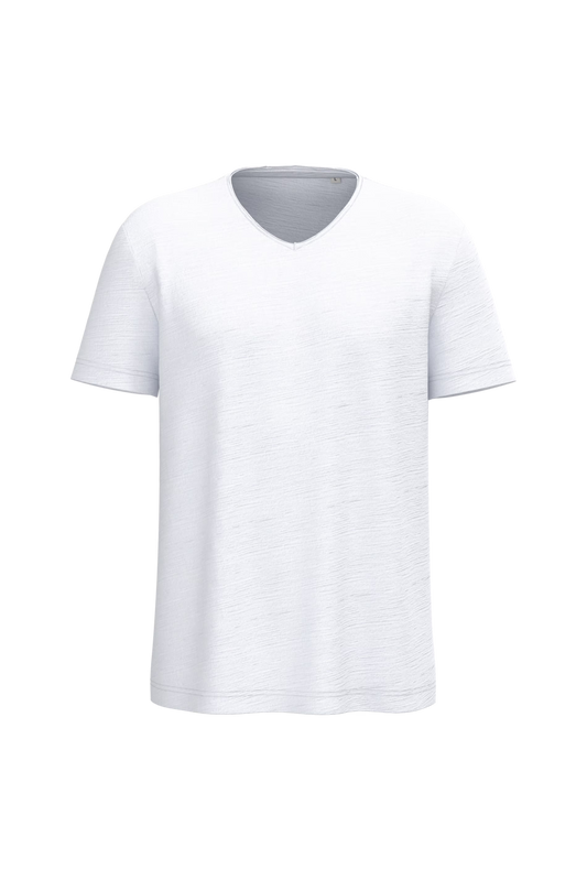 SP303 - T-shirt uomo ecosostenibile con collo slub e spalle spioventi