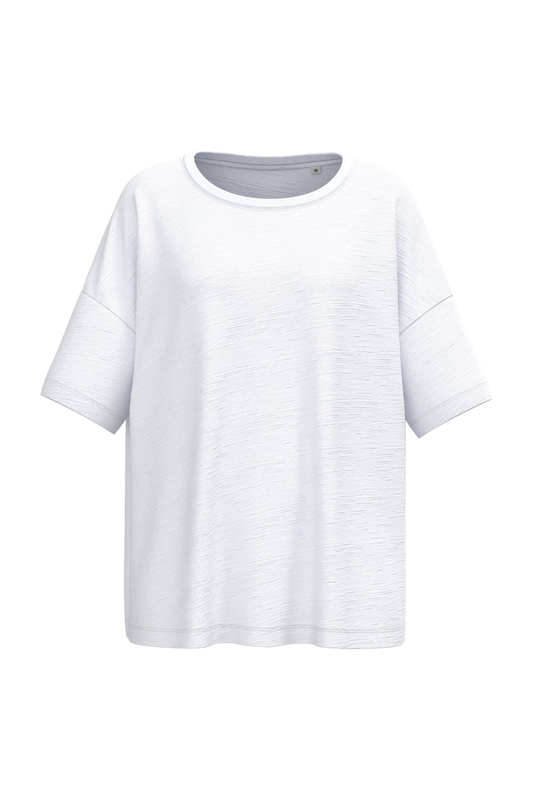 SP304 - T-shirt slub donna ecosostenibile oversize