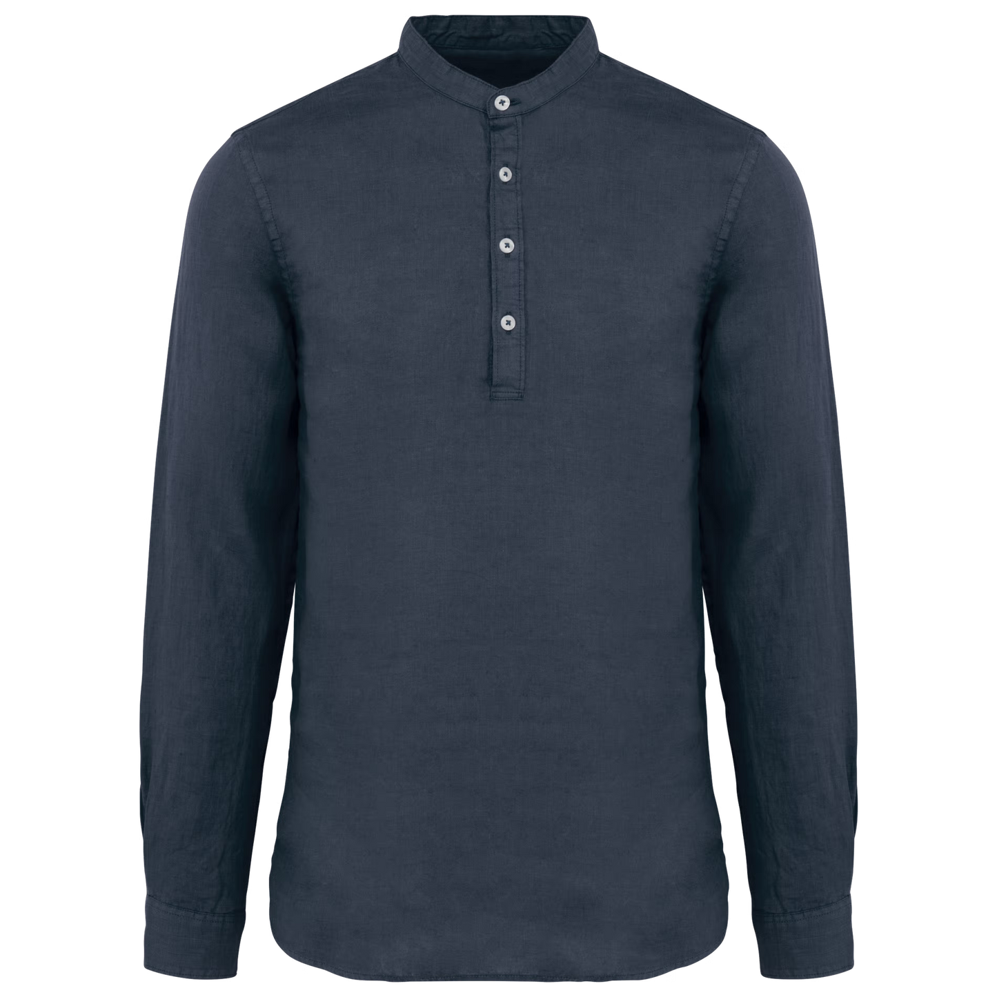 SP507 - Camicia uomo con collo alla coreana slavata in lino