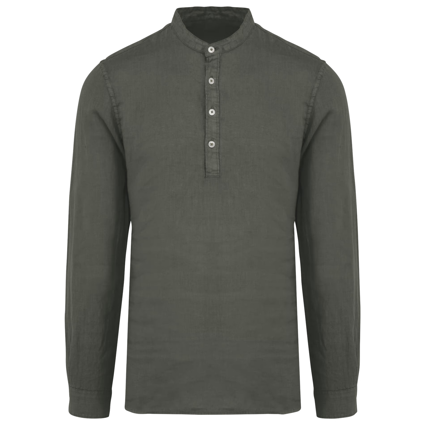 SP507 - Camicia uomo con collo alla coreana slavata in lino