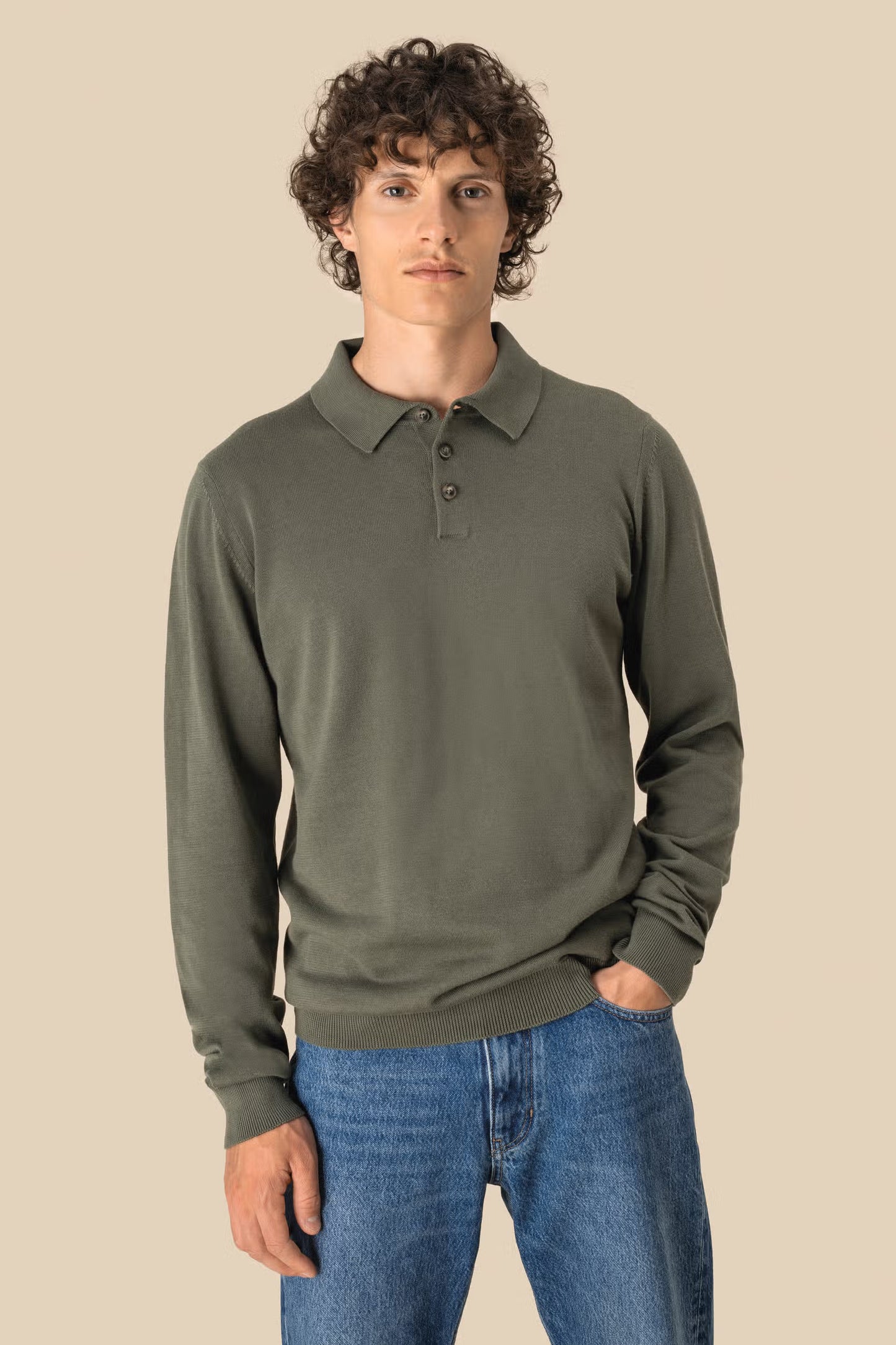 SP204 - Polo uomo maniche lunghe ecosostenibile