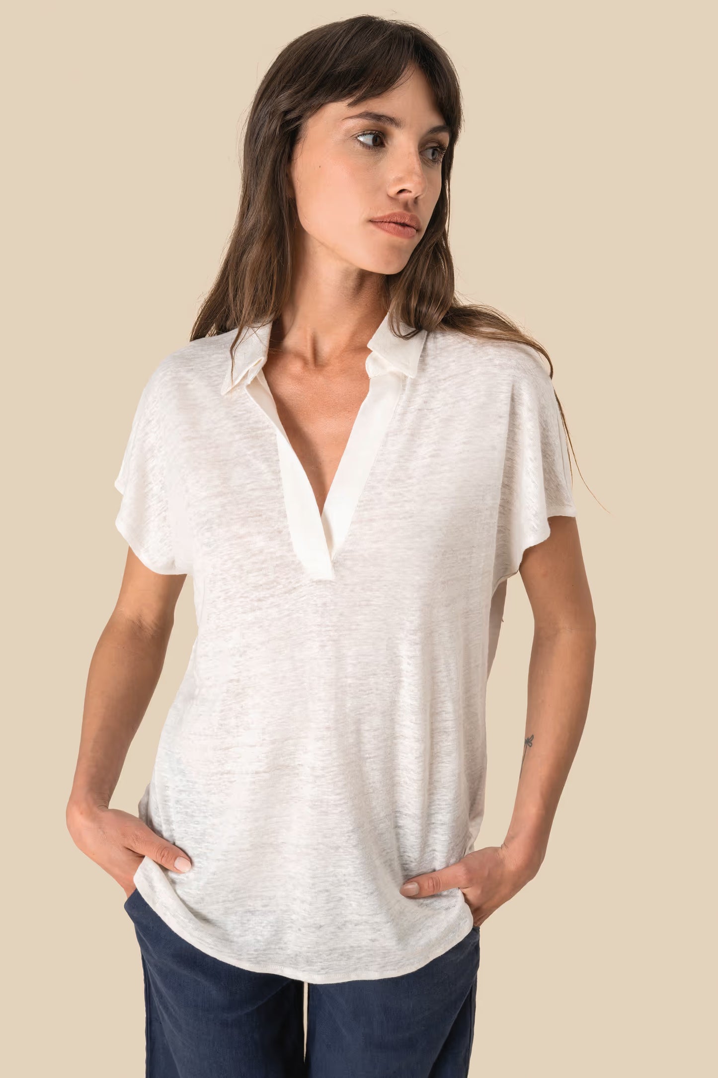 SP221 - Polo donna in lino