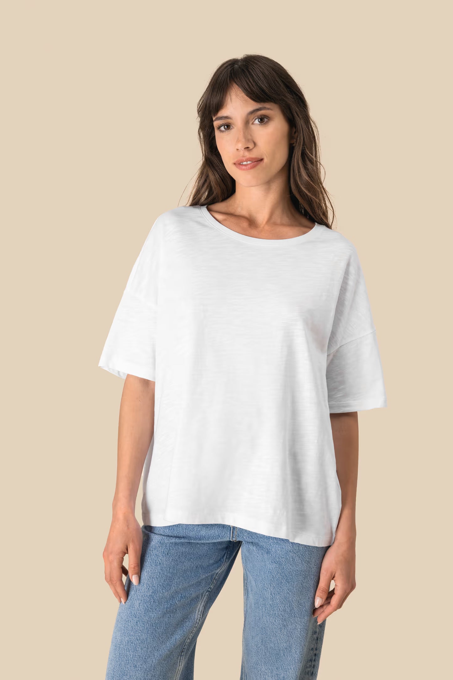 SP304 - T-shirt slub donna ecosostenibile oversize