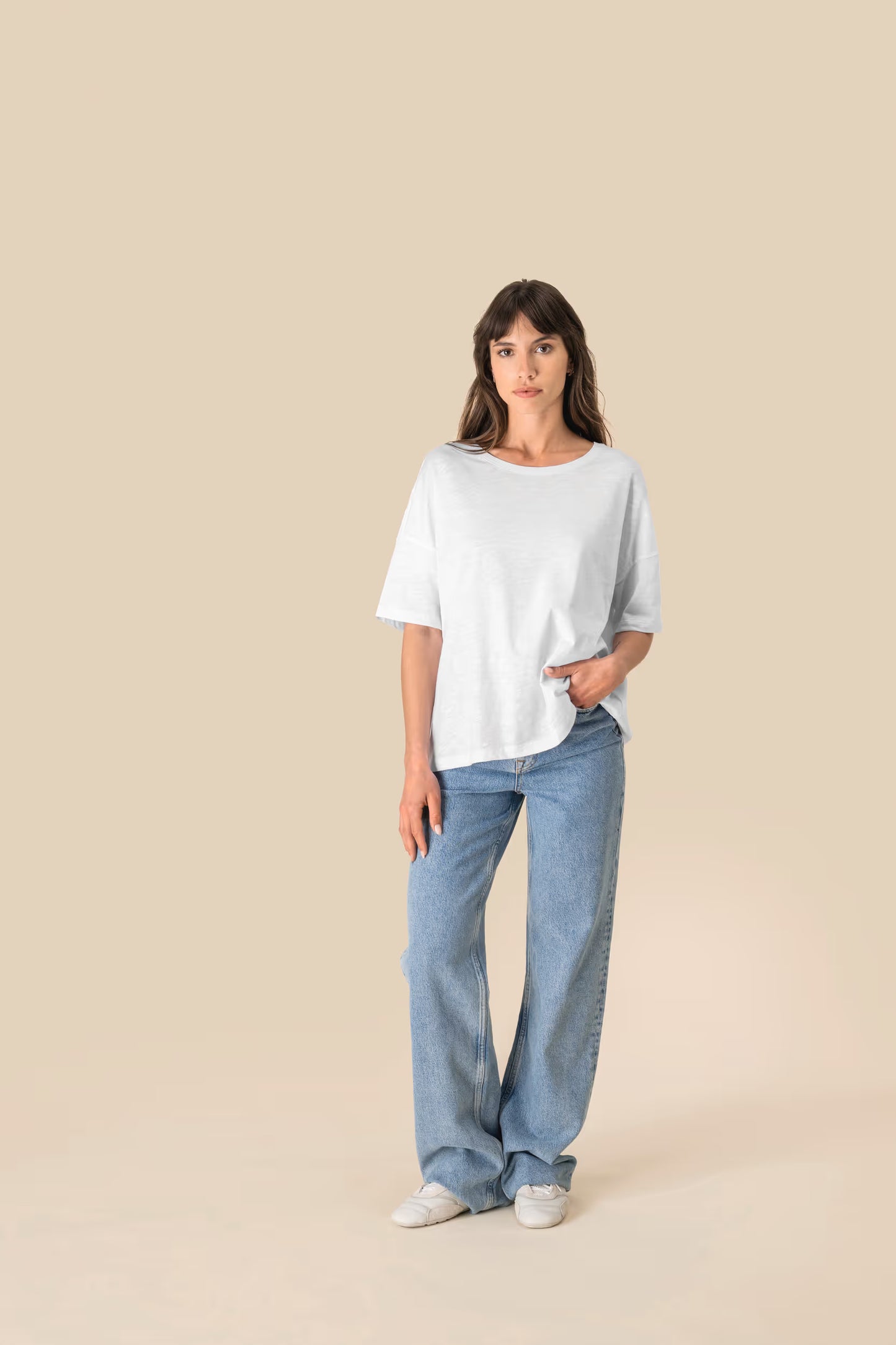 SP304 - T-shirt slub donna ecosostenibile oversize
