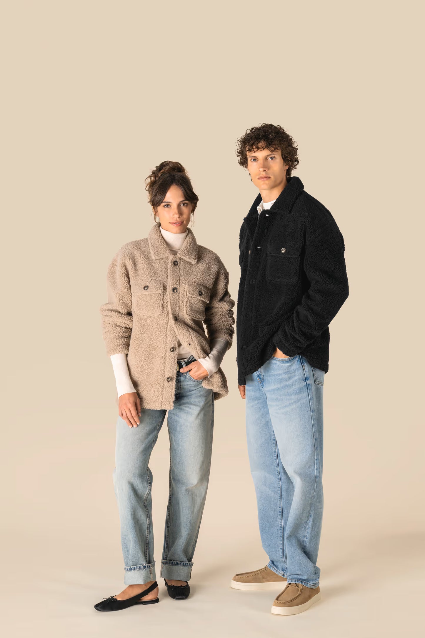SP508 - Sovracamicia unisex in sherpa con spalle spioventi