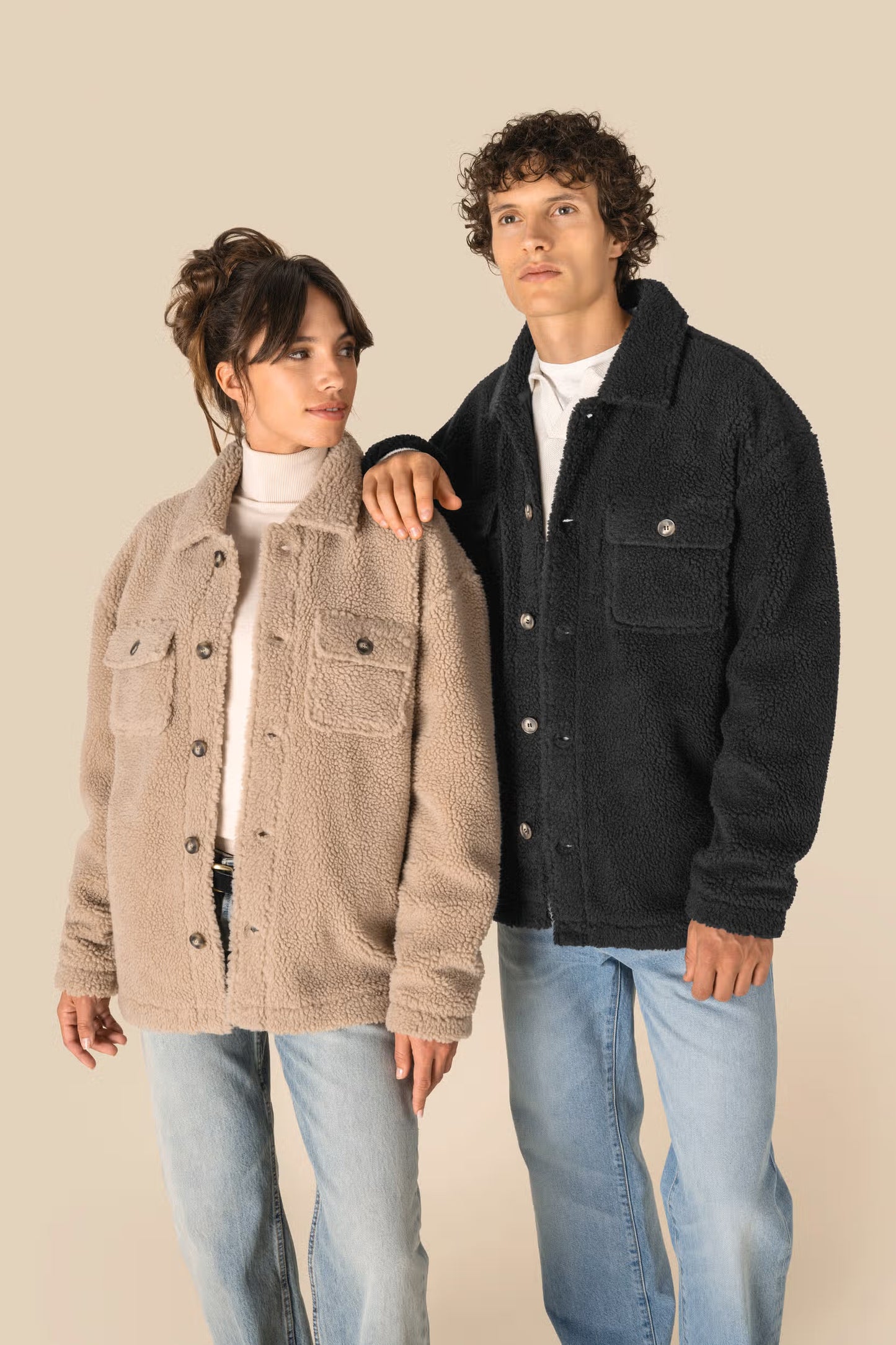 SP508 - Sovracamicia unisex in sherpa con spalle spioventi