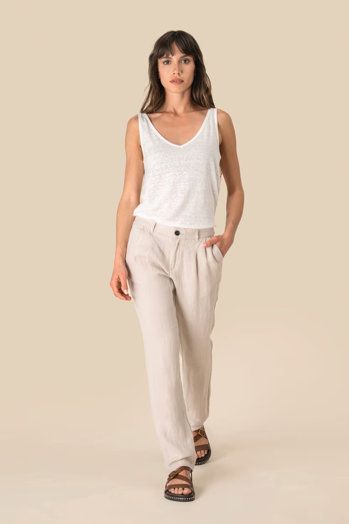 SP712 - Pantalone donna in lino