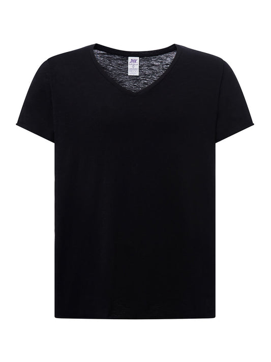 CURVSSLUB - T-SHIRT DONNA MANICA CORTA COLLO A V CURVES
