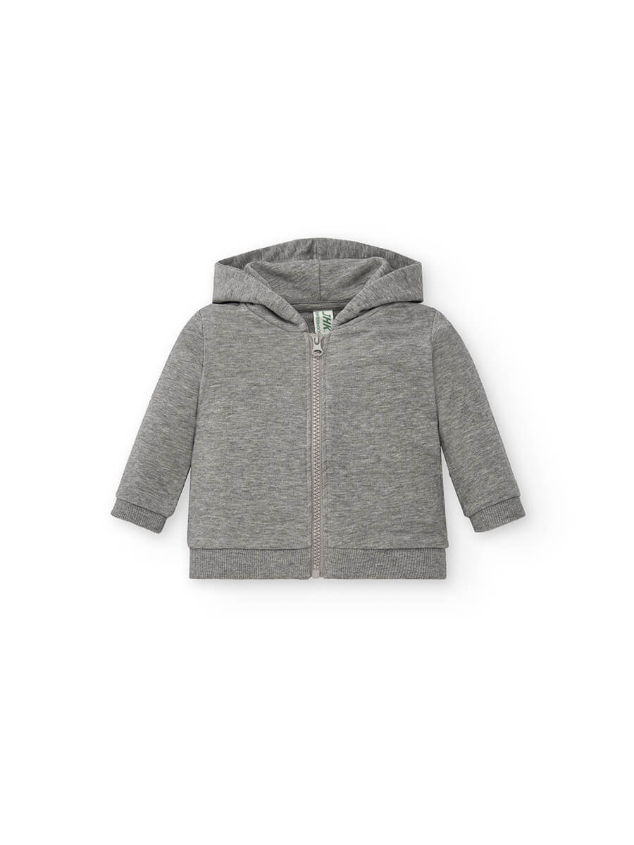 SWRBHOOD - FELPA BABY CAPPUCCIO E ZIP LEGGERA FRENCH TERRY