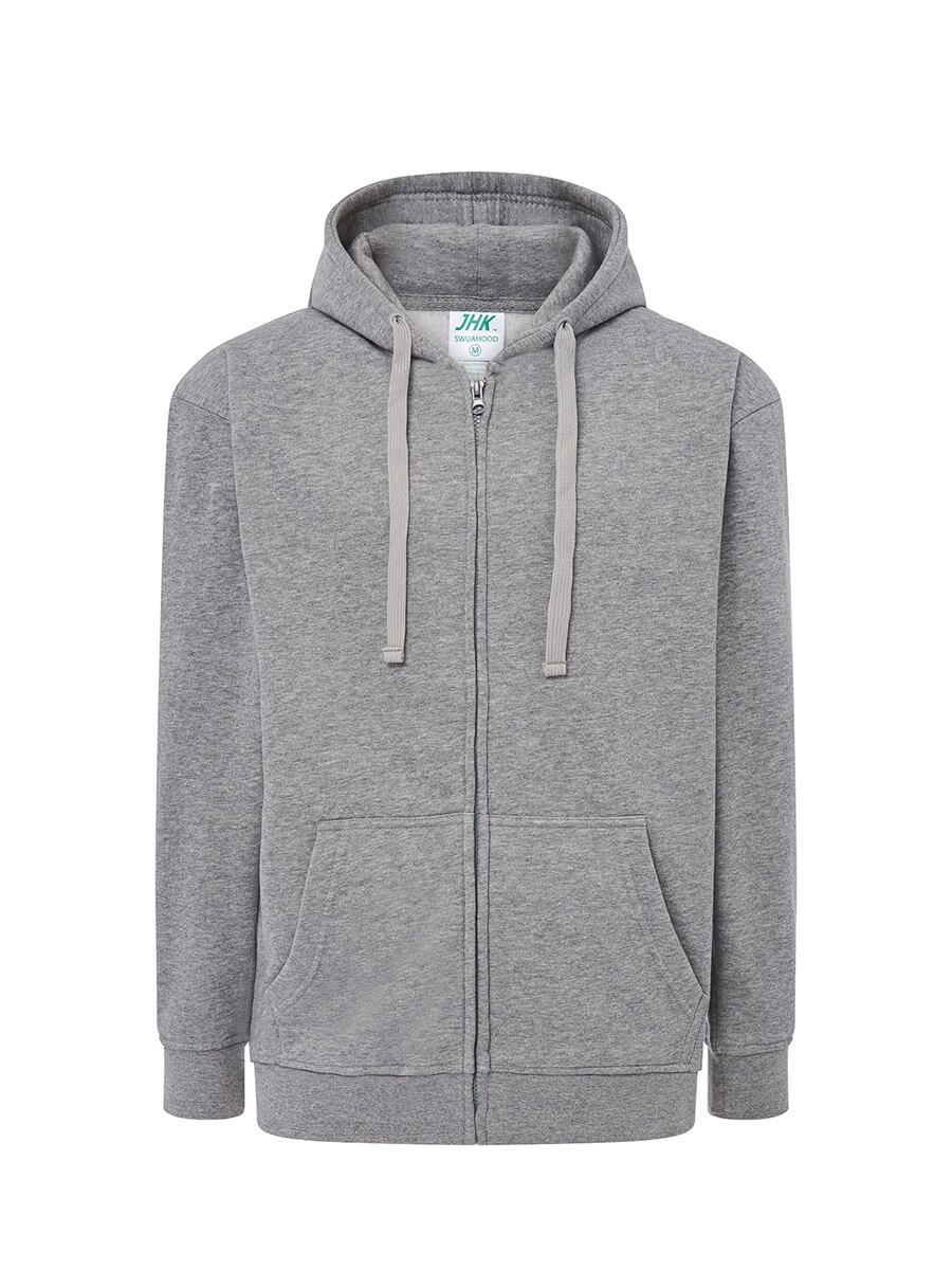 SWUAHOOD240 - FELPA UOMO CAPPUCCIO E ZIP LEGGERA FRENCH TERRY