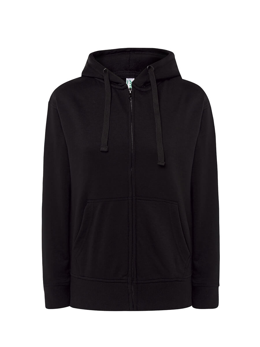 SWULHOOD240 - FELPA DONNA CAPPUCCIO E ZIP LEGGERA FRENCH TERRY