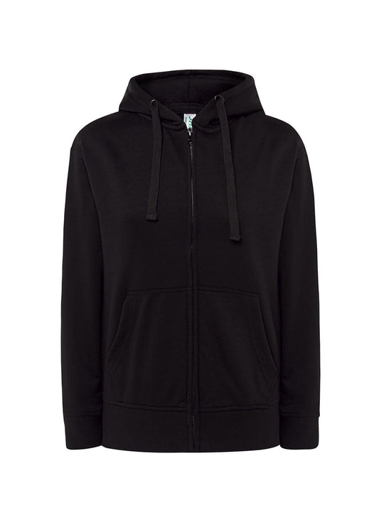 SWULHOOD240 - FELPA DONNA CAPPUCCIO E ZIP LEGGERA FRENCH TERRY