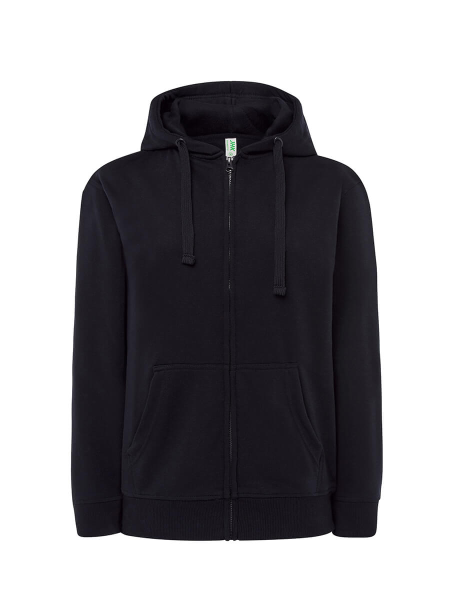 SWULHOOD240 - FELPA DONNA CAPPUCCIO E ZIP LEGGERA FRENCH TERRY