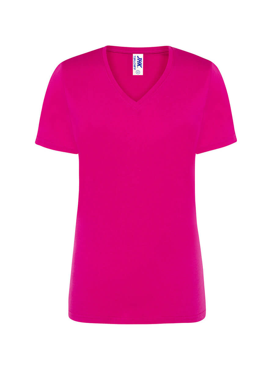 TSRLCMFP - T-SHIRT DONNA MANICA CORTA COLLO A V REGULAR